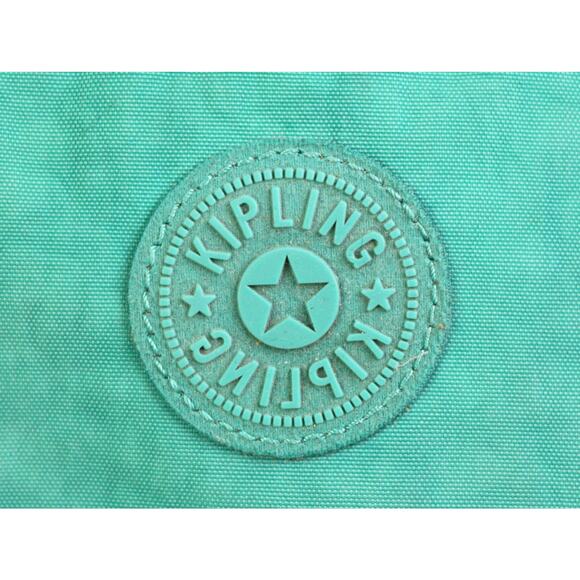 Kipling TURQUOISE NYLON CANVAS STRAP BAG CHARM SHOULDER BAG X-BODY HANDBAG PURSE - Picture 2 of 14